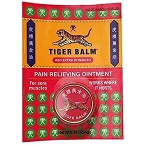 Tiger Balm, Red Pocket Size Tin, Extra Strength Tiger Balm 4 g Balm