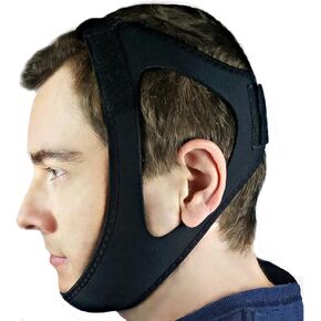 حزام الذقن المضاد للشخير - جهاز مضاد للشخير قابل للتعديل للرجال والنساء، ومستخدمي CPAP، وأجهزة التنفس بالفم المفتوح. حل لوقف الشخير والمساعدة على النوم. فكر في استخدام أداة w/Snore Eliminator Pro أو قطعة الفم الخاصة ببروكسيسم in Kuwait