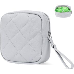 Likesing Tampon Holder for Purse, Upgraded 5.3" Checkered Period Bag, Sanitary Napkin Storage Bag with Wrist Strap for Girls Women, Thickened Portable Period Pad Pouch(Black) in Kuwait