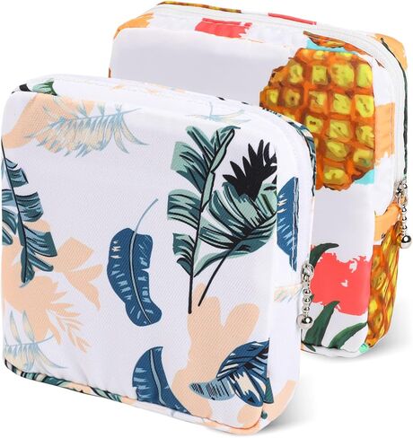 2 قطعة حقيبة الدورة الشهرية، حقيبة تخزين المناديل الصحية، حقيبة كوب الحيض، أكياس تخزين المناديل الصحية المحمولة مع سحاب، حقيبة الدورة الشهرية الانثوية للدورة الاولى للفتيات المراهقات والنساء والسيدات in Kuwait