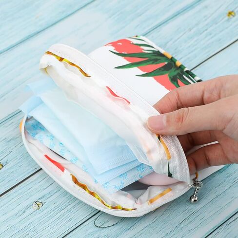 2 قطعة حقيبة الدورة الشهرية، حقيبة تخزين المناديل الصحية، حقيبة كوب الحيض، أكياس تخزين المناديل الصحية المحمولة مع سحاب، حقيبة الدورة الشهرية الانثوية للدورة الاولى للفتيات المراهقات والنساء والسيدات in Kuwait