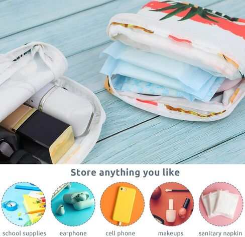 2 قطعة حقيبة الدورة الشهرية، حقيبة تخزين المناديل الصحية، حقيبة كوب الحيض، أكياس تخزين المناديل الصحية المحمولة مع سحاب، حقيبة الدورة الشهرية الانثوية للدورة الاولى للفتيات المراهقات والنساء والسيدات in Kuwait