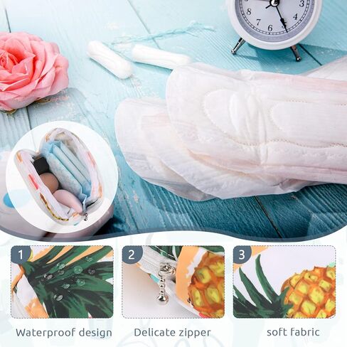 2 قطعة حقيبة الدورة الشهرية، حقيبة تخزين المناديل الصحية، حقيبة كوب الحيض، أكياس تخزين المناديل الصحية المحمولة مع سحاب، حقيبة الدورة الشهرية الانثوية للدورة الاولى للفتيات المراهقات والنساء والسيدات in Kuwait