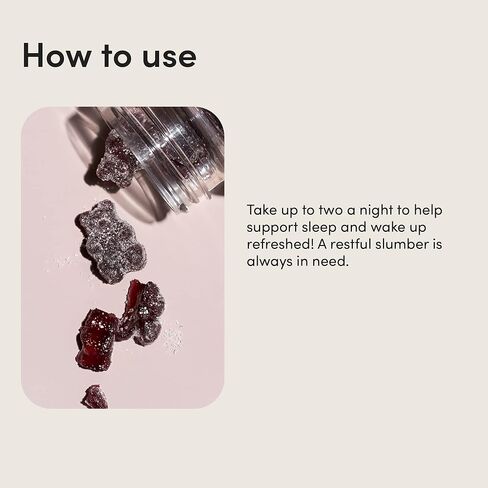 فيتامينات صمغية من الميلاتونين للنوم من HIMS & HERS مع البابونج والل-ثيانين، خالية من الغلوتين، نكهة توت الرمان المضاءة، 60 قطعة in Kuwait