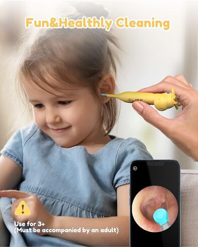 Xlife Ear Wax Removal Tool, Wireless Ear Otoscope with 6 LED Lights, Ear Cleaner with Blue Kids Electric Toothbrush, Earwax Remover for Kids, Ear Camera with 360-Degree Gyroscope for Smart Phones in Kuwait