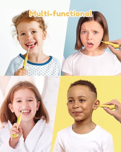 Xlife Ear Wax Removal Tool, Wireless Ear Otoscope with 6 LED Lights, Ear Cleaner with Blue Kids Electric Toothbrush, Earwax Remover for Kids, Ear Camera with 360-Degree Gyroscope for Smart Phones in Kuwait