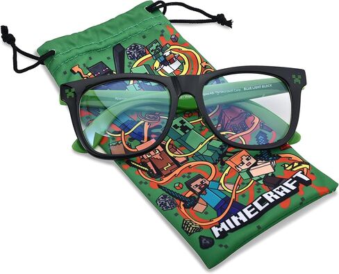 Minecraft Blue Light Blocking Glasses with Pouch Computer Glasses and Video Gaming Eyewear Protection in Saudi Arabia