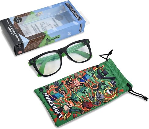 Minecraft Blue Light Blocking Glasses with Pouch Computer Glasses and Video Gaming Eyewear Protection in Saudi Arabia