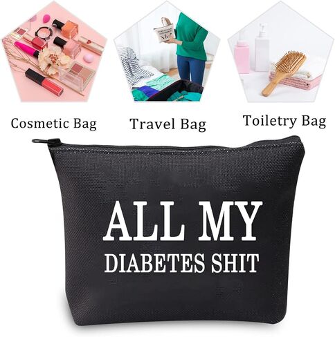 MBMSO All My Diabetes Shit Bag هدايا مضحكة لمرضى السكري، حقيبة حمل لمرضى السكري، حقيبة سفر لمرضى السكري، حقيبة سفر لمريض السكري في حالات الطوارئ (All My Diabetes Shit Bag) in Saudi Arabia