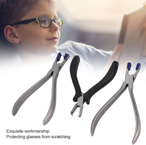 DAUERHAFT 3pcs Stainless Steel Rimless Eyeglasses Plier,Optical Eyeglasses Adjusting Pliers Repairing Kit,with Bag,for Eyeglasses Repair in Saudi Arabia