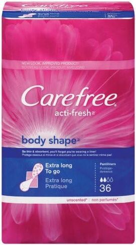 Carefree Body Shape Extra Long Unscented, 36-count (Pack of 2) in Kuwait
