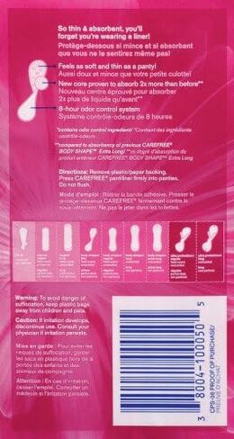 Carefree Body Shape Extra Long Unscented, 36-count (Pack of 2) in Kuwait