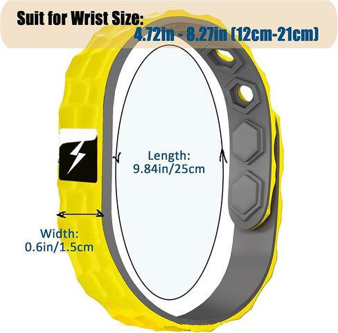 Anti Static Wrist Strap, Anti Static Wristband Rubber Bracelets, Anion Germanium Sport Silicone Bracelet, Winter Electrostatic Removal Wrist Strap for Men Women Teens (Yellow) in Kuwait