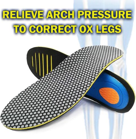 نعل داخلي لدعم قوس التهاب اللفافة الأخمصية للرجال والنساء - نعل داخلي مريح ممتص للصدمات للقدم المسطحة - تخفيف آلام القدم - نعال داخلية لتقويم العظام لألم القوس العالي (S(رجال 4-8 || النساء 5.5-9.5)) in Kuwait
