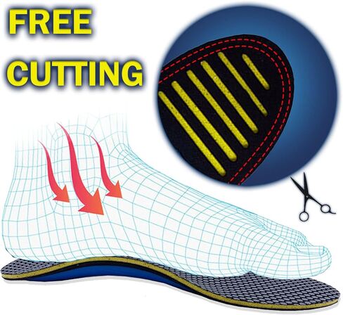 نعل داخلي لدعم قوس التهاب اللفافة الأخمصية للرجال والنساء - نعل داخلي مريح ممتص للصدمات للقدم المسطحة - تخفيف آلام القدم - نعال داخلية لتقويم العظام لألم القوس العالي (S(رجال 4-8 || النساء 5.5-9.5)) in Kuwait