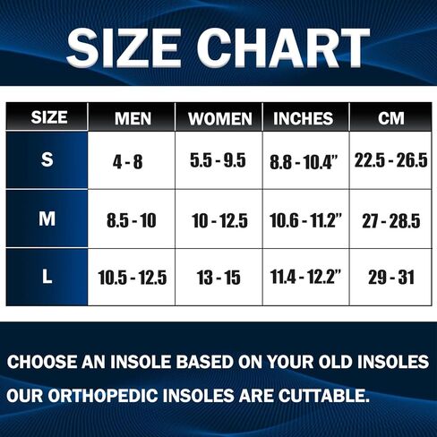 نعل داخلي لدعم قوس التهاب اللفافة الأخمصية للرجال والنساء - نعل داخلي مريح ممتص للصدمات للقدم المسطحة - تخفيف آلام القدم - نعال داخلية لتقويم العظام لألم القوس العالي (S(رجال 4-8 || النساء 5.5-9.5)) in Kuwait