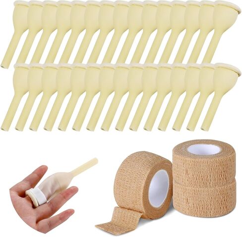 30 Pcs Male External Catheter Kit Condom Catheter Urinal Bag Latex External Catheter for Men Catheter Supplies External Catheters with 3 Rolls Male External Catheter Fixer(25mm) in Kuwait