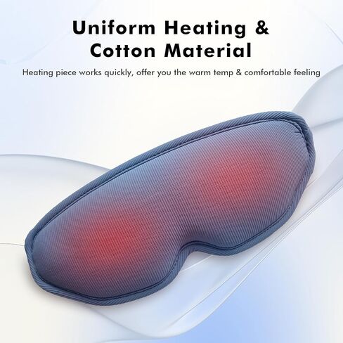 قناع العين المسخن للعيون الجافة - ضغط USB دافئ للعيون مع 3 درجات تحكم في درجة الحرارة والمؤقت - قناع النوم ثلاثي الأبعاد لحجب شكل العين لتخفيف إجهاد العين والصداع النصفي والانتفاخ للرجال والنساء/رمادي in Kuwait