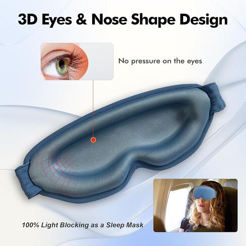 قناع العين المسخن للعيون الجافة - ضغط USB دافئ للعيون مع 3 درجات تحكم في درجة الحرارة والمؤقت - قناع النوم ثلاثي الأبعاد لحجب شكل العين لتخفيف إجهاد العين والصداع النصفي والانتفاخ للرجال والنساء/رمادي in Kuwait