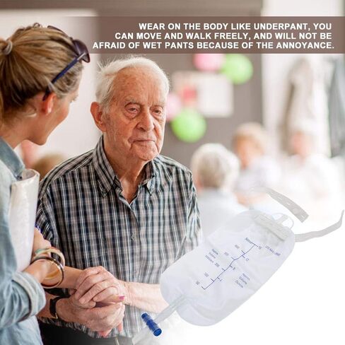 كيس بول، سروال سلس البول يمكن ارتداؤه للرجال، نظام مبولة مع حقيبة تجميع محمولة مانعة للتسرب، حامل قسطرة تبول للساق، حقيبة مبولة للرجال، حقيبة بول، سروال لسلس البول لكبار السن in Kuwait