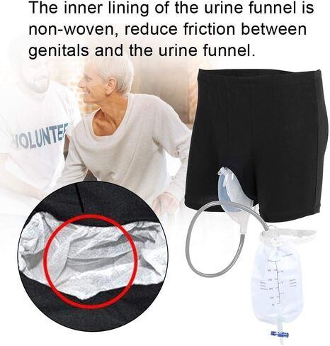 كيس بول، سروال سلس البول يمكن ارتداؤه للرجال، نظام مبولة مع حقيبة تجميع محمولة مانعة للتسرب، حامل قسطرة تبول للساق، حقيبة مبولة للرجال، حقيبة بول، سروال لسلس البول لكبار السن in Kuwait