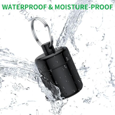 Pill Keychain Holder,(3 Pack) Small Pill Box Waterproof Fob Pill Holder Portable Mini Travel Pill Container Metal Case Bottle in Kuwait