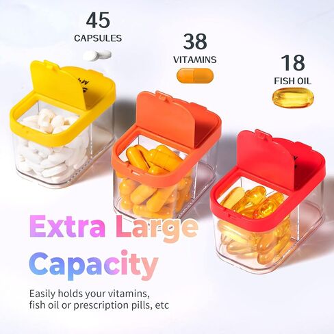 Extra Large AM PM Pill Organizer 7 Day - Betife Pill Organizer 2 Times a Day, Daily Pill Box Organizer to Hold Vitamin, Fish Oil, Supplements in Kuwait