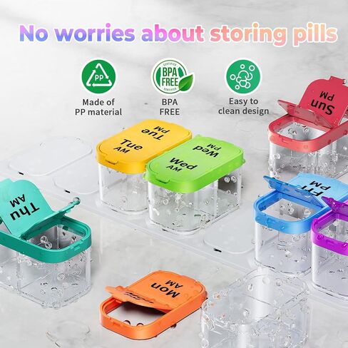 Extra Large AM PM Pill Organizer 7 Day - Betife Pill Organizer 2 Times a Day, Daily Pill Box Organizer to Hold Vitamin, Fish Oil, Supplements in Kuwait