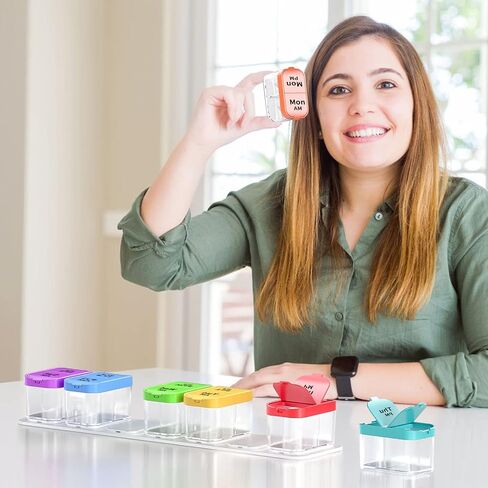 Extra Large AM PM Pill Organizer 7 Day - Betife Pill Organizer 2 Times a Day, Daily Pill Box Organizer to Hold Vitamin, Fish Oil, Supplements in Kuwait