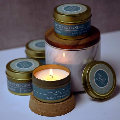 Scented Candles Gift Set for Women : 2 Pack Ocean Breeze Vanilla Candle with Wick Dipper, Strong Fragrance Soy Candle Set for Home Relaxation & Room Decor, Each 30-35 Hrs Burning in Kuwait