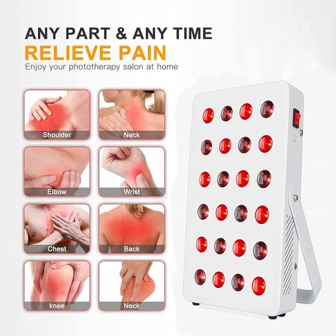 جهاز ضوء الأشعة تحت الحمراء الحمراء سيرفولي أحمر داكن 660 نانومتر و850 نانومتر بالقرب من ضوء الأشعة تحت الحمراء مع مؤقت، وجهاز تحكم عن بعد، 24 مصباح ليد ومراوح تبريد لبشرة الوجه والجسم in Kuwait
