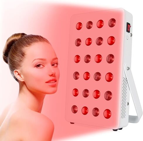 جهاز ضوء الأشعة تحت الحمراء الحمراء سيرفولي أحمر داكن 660 نانومتر و850 نانومتر بالقرب من ضوء الأشعة تحت الحمراء مع مؤقت، وجهاز تحكم عن بعد، 24 مصباح ليد ومراوح تبريد لبشرة الوجه والجسم in Kuwait