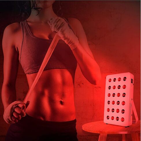 جهاز ضوء الأشعة تحت الحمراء الحمراء سيرفولي أحمر داكن 660 نانومتر و850 نانومتر بالقرب من ضوء الأشعة تحت الحمراء مع مؤقت، وجهاز تحكم عن بعد، 24 مصباح ليد ومراوح تبريد لبشرة الوجه والجسم in Kuwait