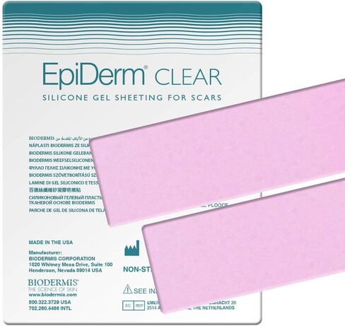 Epi-Derm Long Strip - 1.4 x 11.5 in - (1 Pair) (Clear) Silicone Scar Sheets from Biodermis in Kuwait