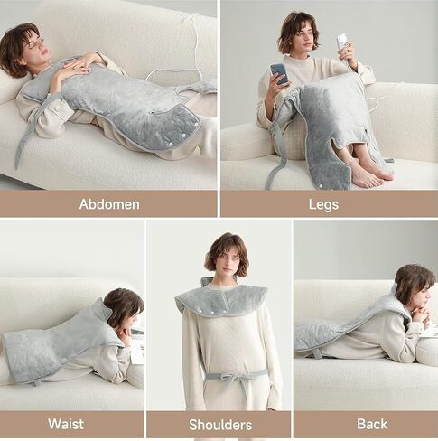 HAUSPROFI Heating Pad for Back Pain Relief, 37''x23 Electric Heat Pads for Neck and Shoulders Migraine Relief, Fast-Heating with 6 Heat Setting, Auto Shut Off, Machine Washable,Gifts for Women Men in Kuwait