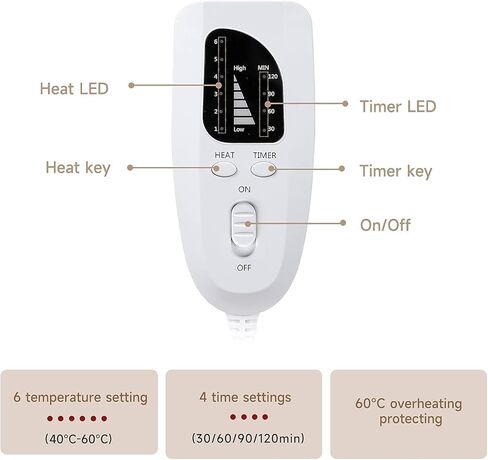 HAUSPROFI Heating Pad for Back Pain Relief, 37''x23 Electric Heat Pads for Neck and Shoulders Migraine Relief, Fast-Heating with 6 Heat Setting, Auto Shut Off, Machine Washable,Gifts for Women Men in Kuwait