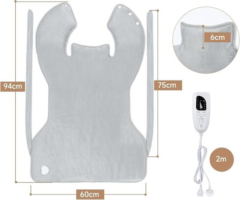 HAUSPROFI Heating Pad for Back Pain Relief, 37''x23 Electric Heat Pads for Neck and Shoulders Migraine Relief, Fast-Heating with 6 Heat Setting, Auto Shut Off, Machine Washable,Gifts for Women Men in Kuwait