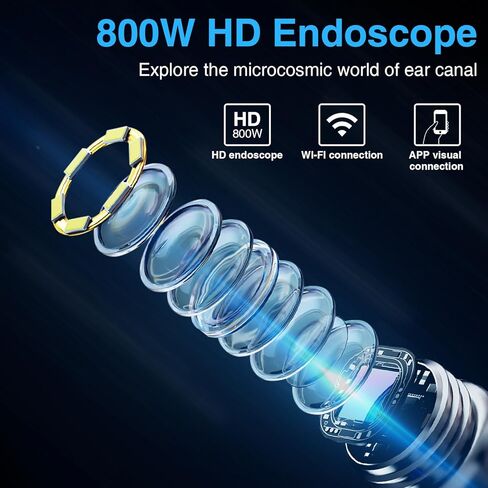 Ear Wax Removal Tool, Smart Ear Cleaner, Ear Camera Scope with Light Smartphone Ear HD Video Otoscope Wax Cleaner in Kuwait
