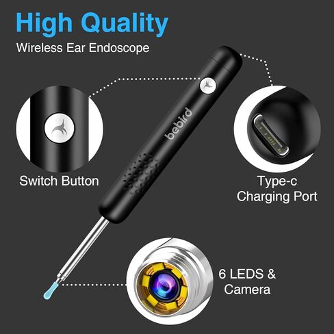 Ear Wax Removal Tool, Smart Ear Cleaner, Ear Camera Scope with Light Smartphone Ear HD Video Otoscope Wax Cleaner in Kuwait