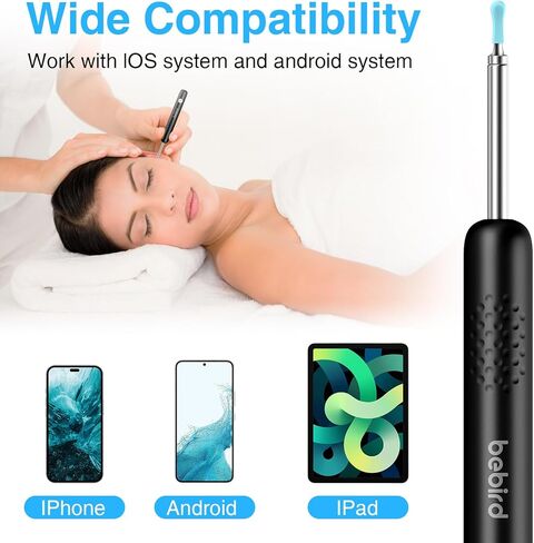 Ear Wax Removal Tool, Smart Ear Cleaner, Ear Camera Scope with Light Smartphone Ear HD Video Otoscope Wax Cleaner in Kuwait