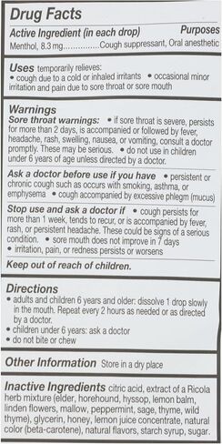 Ricola Throat Care Honey Lemon Cough Drops, Liquid Center, Dual Action, 34 Lozenges (Pack of 3) in Saudi Arabia