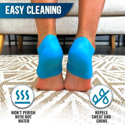 StrappyHeel - واقيات الكعب - الوقاية من البثور وتخفيف آلام الأحذية من المهمازات والتهاب اللفافة الأخمصية - أكواب قدم من السيليكون للنساء والرجال - وسادة وسادة، وبديل للجل للأحذية in Kuwait