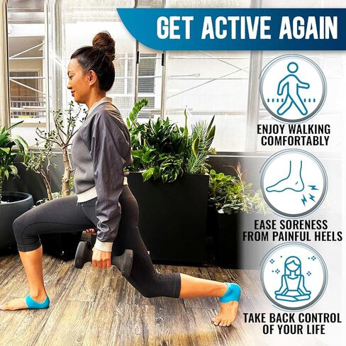 StrappyHeel - واقيات الكعب - الوقاية من البثور وتخفيف آلام الأحذية من المهمازات والتهاب اللفافة الأخمصية - أكواب قدم من السيليكون للنساء والرجال - وسادة وسادة، وبديل للجل للأحذية in Kuwait