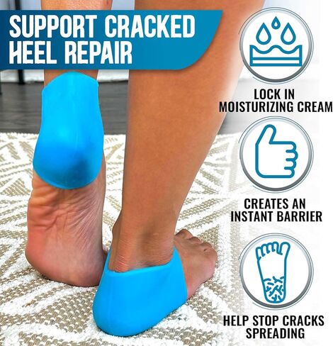 StrappyHeel - واقيات الكعب - الوقاية من البثور وتخفيف آلام الأحذية من المهمازات والتهاب اللفافة الأخمصية - أكواب قدم من السيليكون للنساء والرجال - وسادة وسادة، وبديل للجل للأحذية in Kuwait