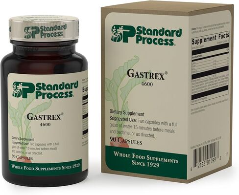 Standard Process - Gastrex - Supports Digestion, Stimulates Cleansing of Upper Gastrointestinal (GI) Tract, Provides Vitamin C, Niacin, Vitamin B6, Okra and Tillandsia Usneoides - 90 Capsules in Saudi Arabia