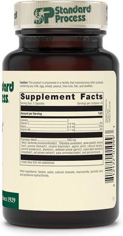 Standard Process - Gastrex - Supports Digestion, Stimulates Cleansing of Upper Gastrointestinal (GI) Tract, Provides Vitamin C, Niacin, Vitamin B6, Okra and Tillandsia Usneoides - 90 Capsules in Saudi Arabia
