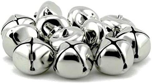 Pack of 100 pcs 1 Inch Christmas Jingle Bells for Holiday Decoration and DIY Craft Bells in Silver in Kuwait