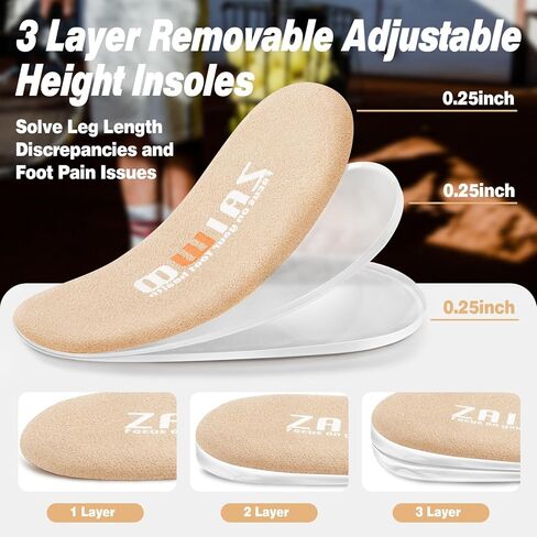 ZAIWOO رفع الكعب قابل للتعديل للأحذية، نعال زيادة الارتفاع لرفع الكعب، ألم الكعب، اختلاف طول الساق، رفع الأحذية in Kuwait