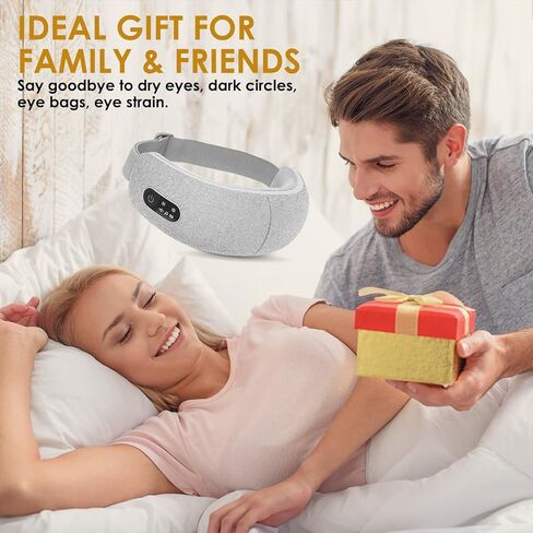 يوباو مدلك العين بالحرارة للصداع النصفي، هدية مثالية لعيد الميلاد وعيد الشكر للأم، قناع العين الكهربائي مع موسيقى بلوتوث للاسترخاء، تقليل إجهاد العين والهالات السوداء وأكياس العين والعيون الجافة in Kuwait