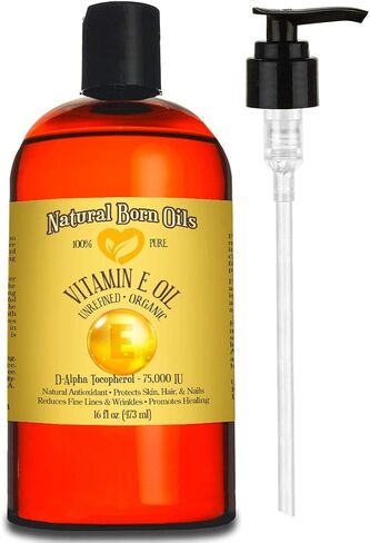 Natural Born Oils Vitamin E Oil (made from Wheat Germ), 1 Gallon, Organic, Cold-Pressed, Nutrient-Rich, Excellent for Glowing Skin, Lustrous Hair in Saudi Arabia